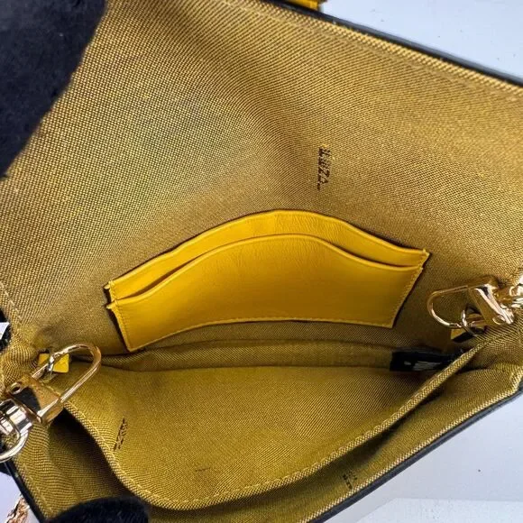 Fendi Yellow Micro Baguette Leather Crossbody Bag - Picture 12 of 15